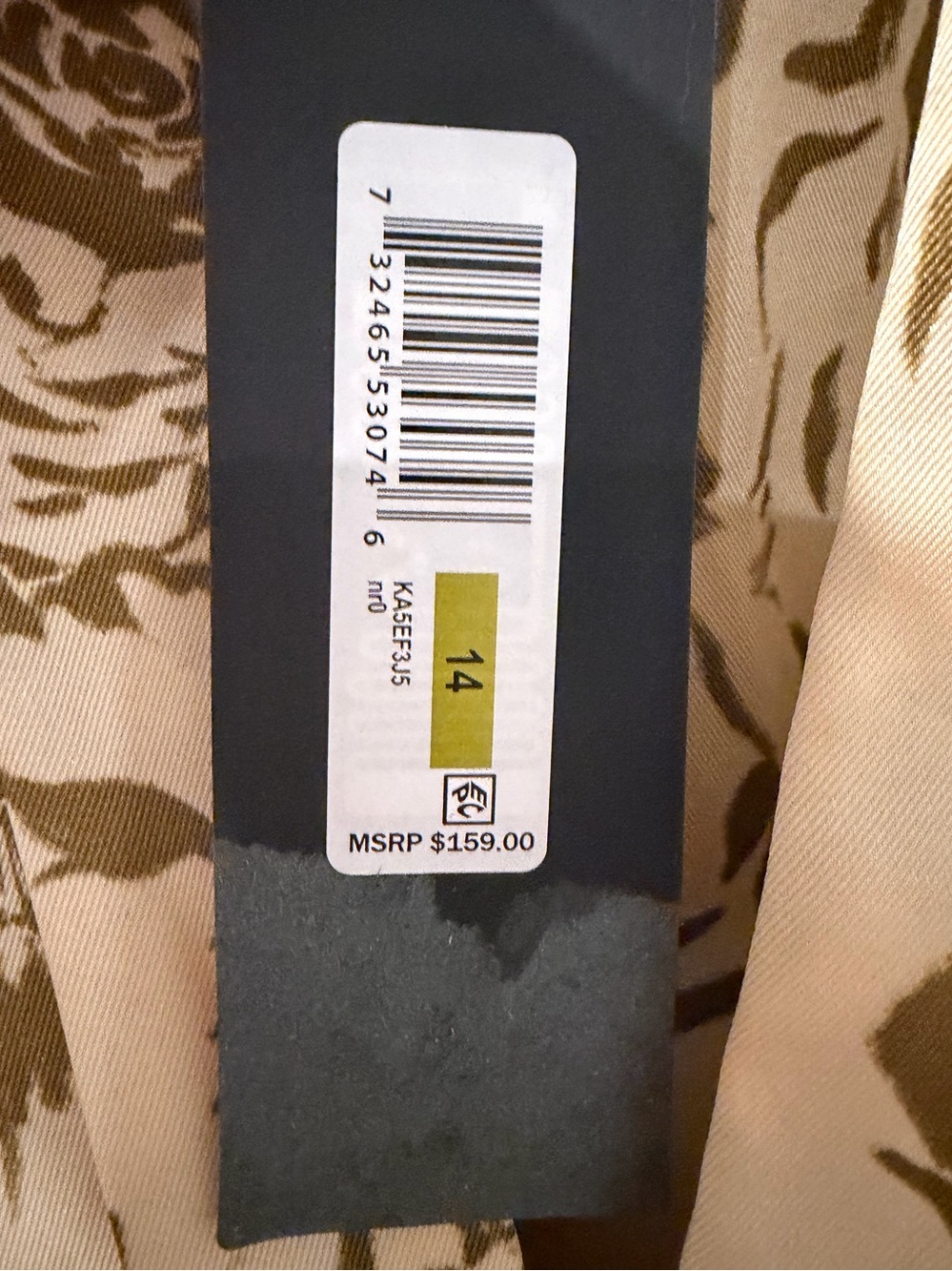 Donna Karan New York Floral Midi Dress Beige Olive Size size 14 NWT - Picture 7 of 13